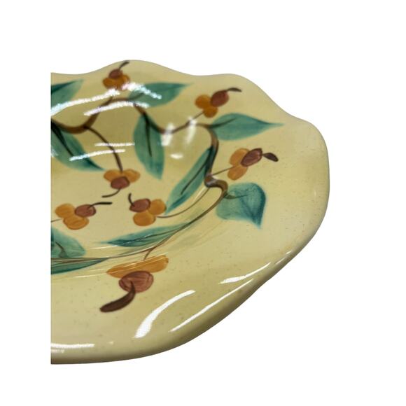 Vintage Gail Pittman Acorns Pattern Wavy Edge Serving Bowl - Picture 2 of 4